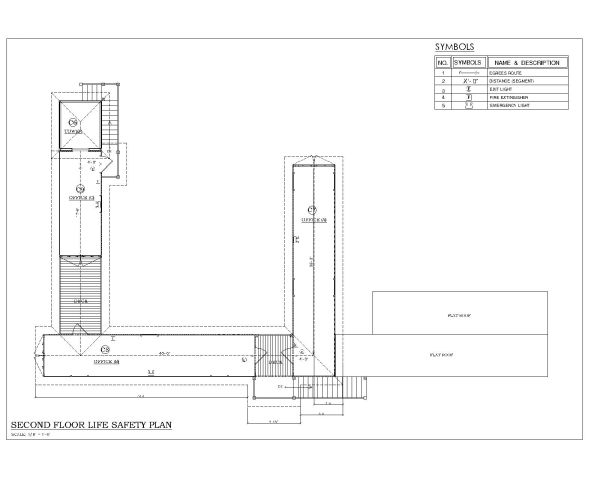 Shipping Container - Life Safety Plan for Second Floor