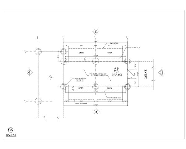 Shipping Container 20' Bar Counter-C Floor Plan