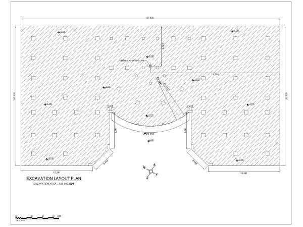 Free AutoCAD 2D Editable Drawings for Shoping Mall Floor & Foundation Plans with Elevations - 9