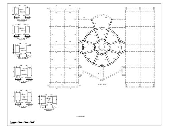 Free AutoCAD 2D Editable Drawings for Shopping Mall Design Roof Beam plan_17