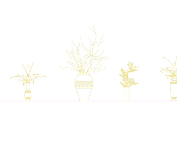 Free AutoCAD 2D Editable Drawings for Side Views of the Planters Elevations - 8