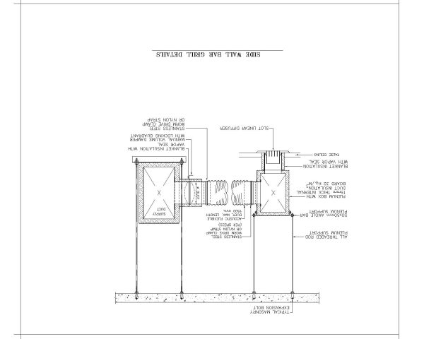 Free AutoCAD 2D Editable Drawings for Side Wall Bar Grill Details