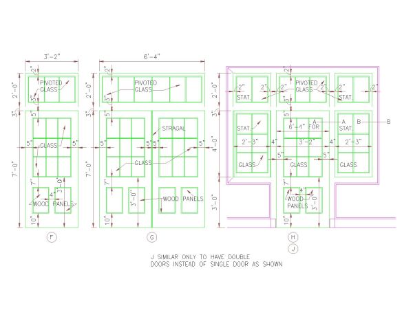Glass & Wooden Double Door-2 CAD Block. Free DWG AutoCAD drawing available to download
