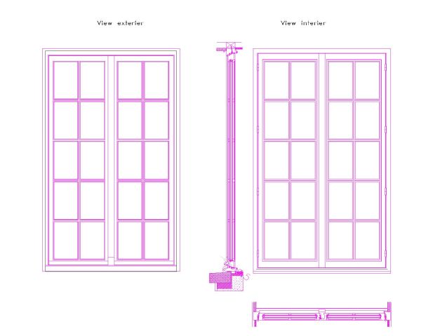 Glass & Wooden Double Door-4 CAD Block. Free DWG AutoCAD drawing available to download