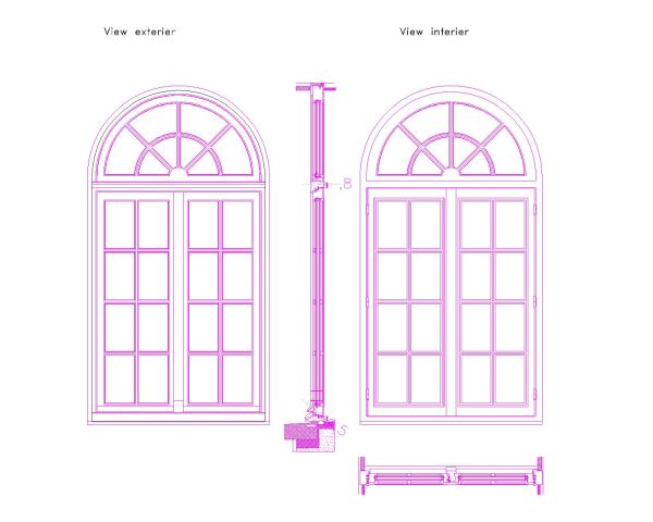 Glass & Wooden Double Door-5 CAD Block. Free DWG AutoCAD drawing available to download