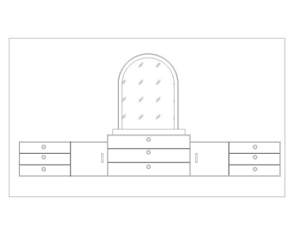 Singar Table with Mirorrs for makeup-10 CAD Block. Free DWG AutoCAD drawing available to download