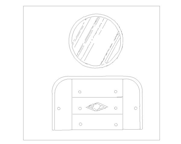Singar Table with Mirorrs for makeup-12 CAD Block. Free DWG AutoCAD drawing available to download