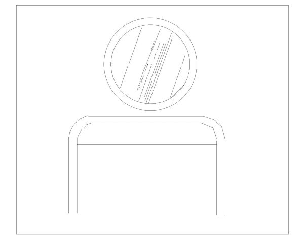 Singar Table with Mirorrs for makeup-13 CAD Block. Free DWG AutoCAD drawing available to download