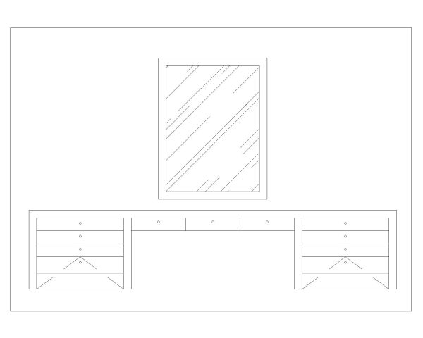 Singar Table with Mirorrs for makeup-15 CAD Block. Free DWG AutoCAD drawing available to download