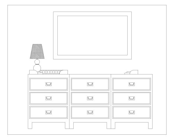 Singar Table with Mirorrs for makeup-6 CAD Block. Free DWG AutoCAD drawing available to download.”