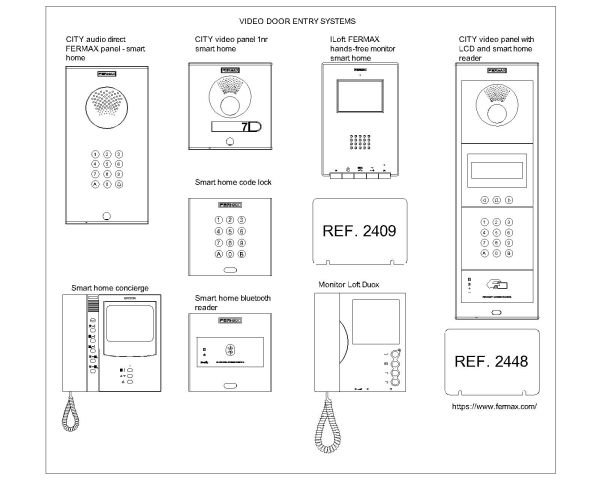 SMART HOME VIDEO DOOR ENTRY SYSTEMS. CAD block in DWG format free download.