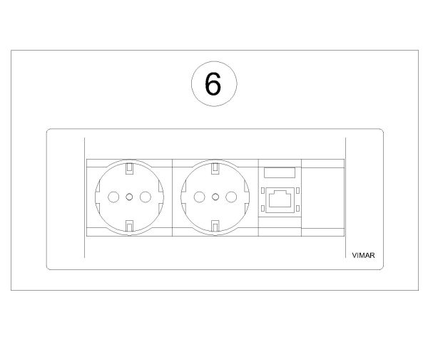 Sockets & Switches drawings & symbols detail-7. CAD block in DWG format free download.