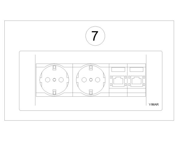 Sockets & Switches drawings & symbols detail-7. CAD block in DWG format free download.