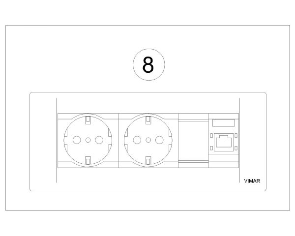 Sockets & Switches drawings & symbols detail-9. CAD block in DWG format free download.