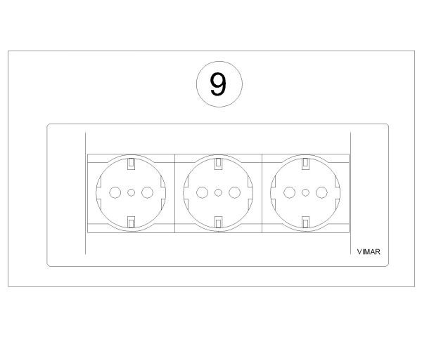 Sockets & Switches drawings & symbols detail-9. CAD block in DWG format free download.