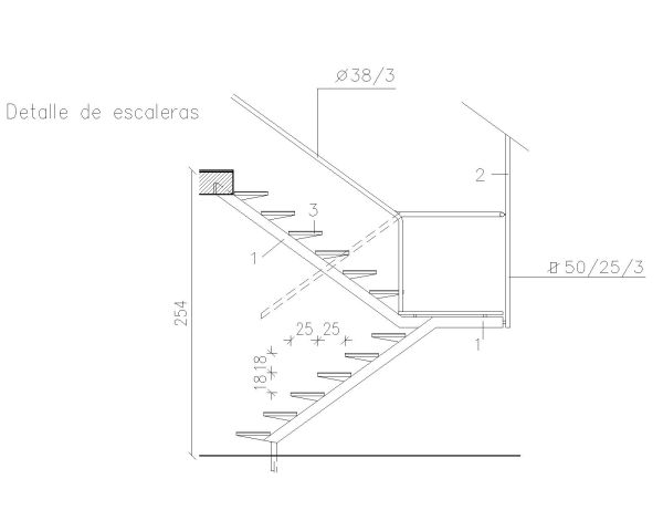Stair Working Architectural Details Type-7. CAD block in DWG format free download.