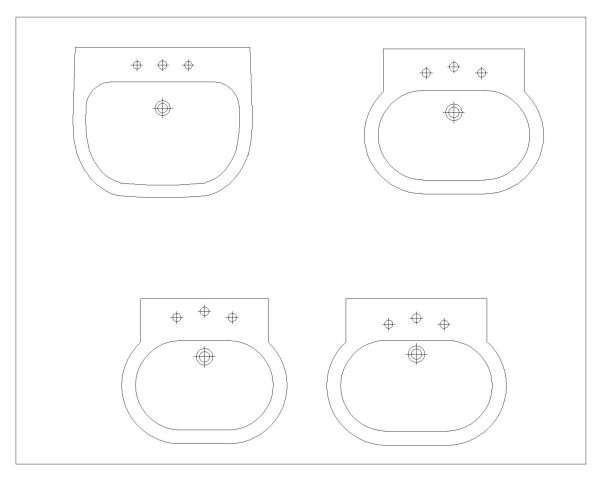 Free AutoCAD 2D Editable Drawings for Standard Sanitary Equipment Bathrooms & Toilets - 3