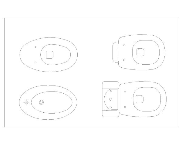 Free AutoCAD 2D Editable Drawings for Standard Sanitary Equipment Bathrooms & Toilets - 5
