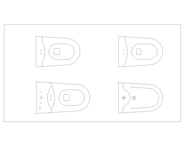 Free AutoCAD 2D Editable Drawings for Standard Sanitary Equipment Bathrooms & Toilets - 6