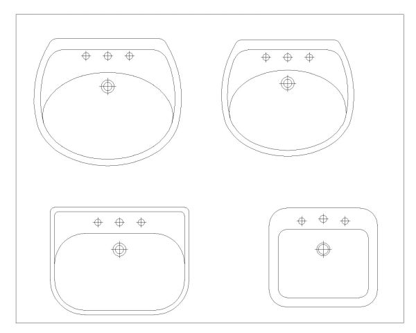 Free AutoCAD 2D Editable Drawings for Standard Sanitary Equipment Bathrooms & Toilets - 7