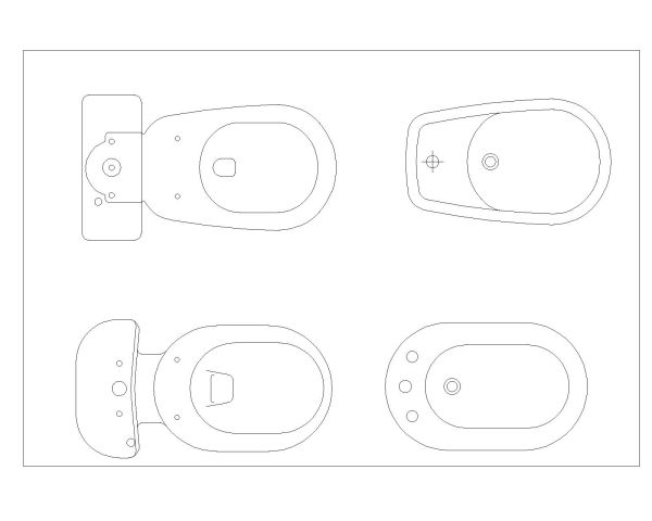 Free AutoCAD 2D Editable Drawings for Standard Sanitary Equipment Bathrooms & Toilets - 8