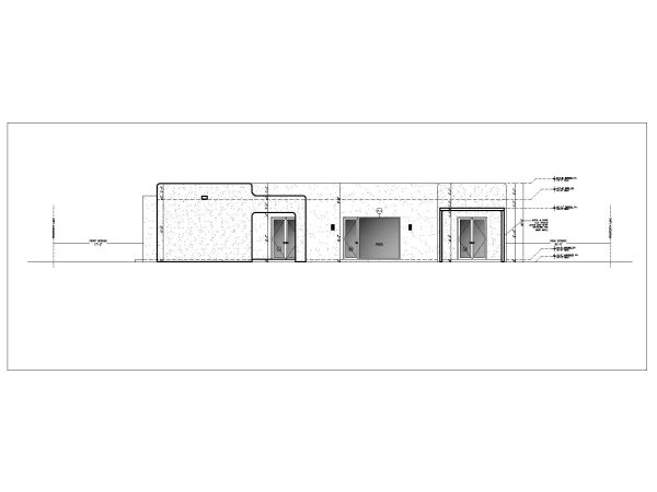 Free AutoCAD Drawing of Steel Building with H Beam & Metal Truss Elevation-2