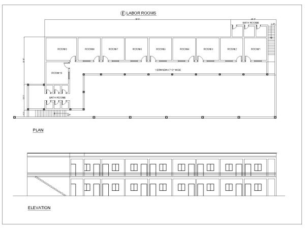 Steel Industry Labor Rooms. CAD block in DWG format free download.