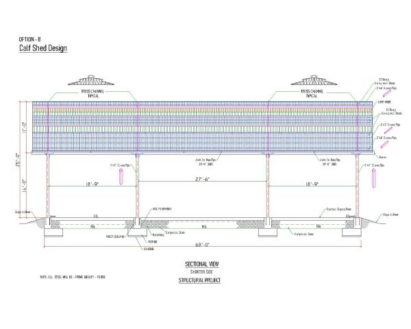 K-Span Steel Building Structural Cross Section. CAD block in DWG format free download.