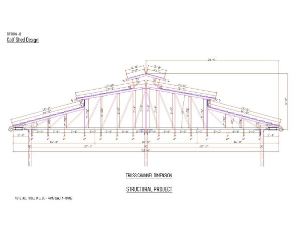 K-Span Steel Building Structural Truss Channel diagram. CAD block in DWG format free download.