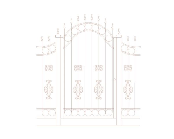 Free AutoCAD 2D Editable Drawings for Steel & wooden Doors with CNC Designs - 8