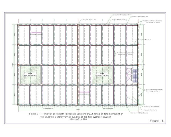 Steel Building (60m x 40m) Precast R.C. wall Plan-3. CAD block in DWG format free download.