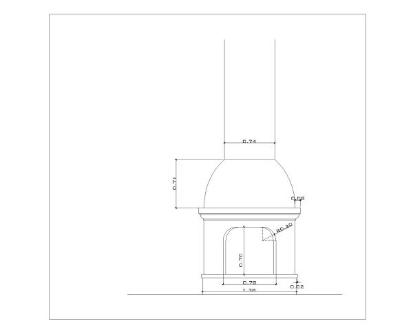 Stone-fireplace Sectional Views-4 Detail. CAD block in DWG format free download.