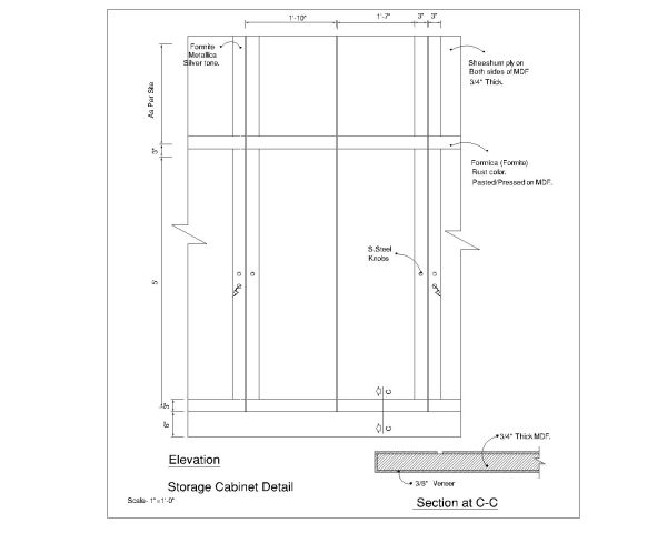 Storage Cabinet Detail-Model. CAD block in DWG format free download.