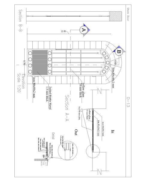 Free AutoCAD 2D Editable Drawings for Store Full Height Door Details