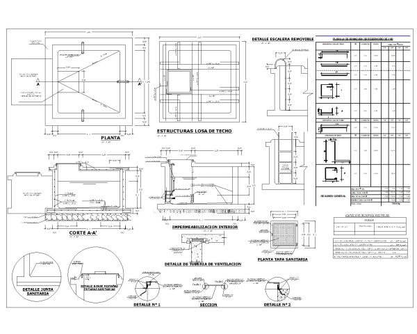 Free AutoCAD 2D Editable Drawings for Supported Reservoir of 2 CUM