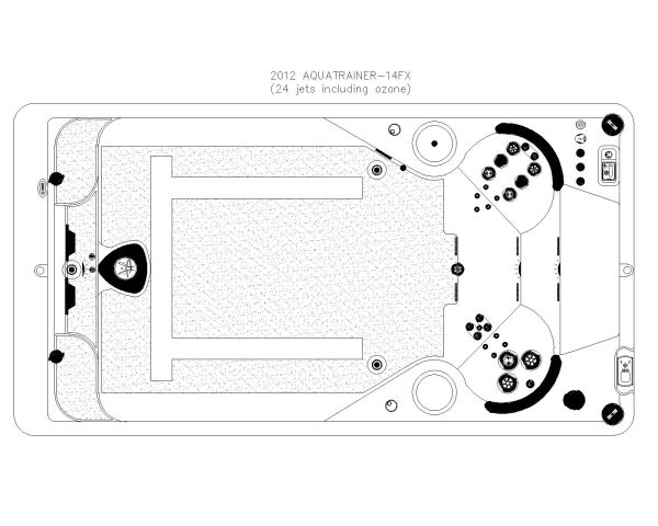 SWIM-SPA - 24 jets including ozone drawing. CAD block in DWG format free download.