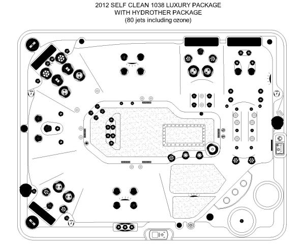 SWIM-SPA - 80 jets including ozone drawing. CAD block in DWG format free download.