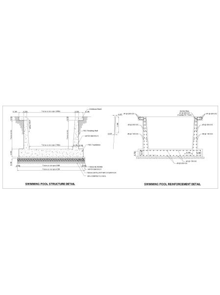 SWIMMING POOL Detail drawing. CAD block in DWG format free download.