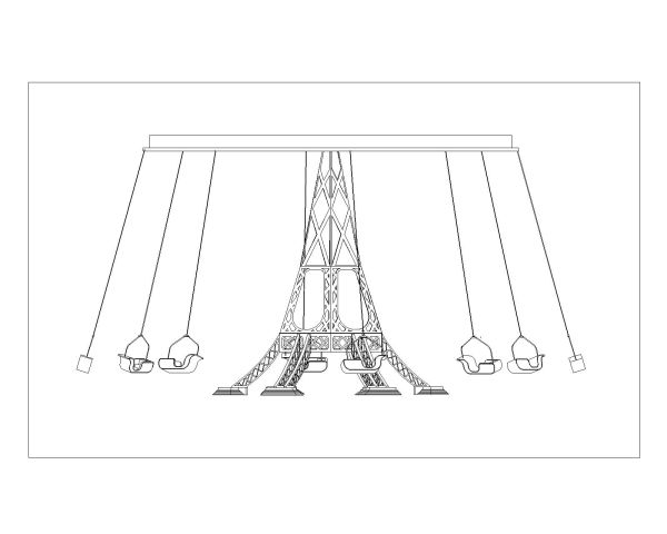 Swing-fair view drawing type-2. CAD block in DWG format free download.