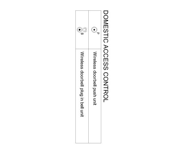 Free AutoCAD Drawing of SYMBOLS - DOMESTIC ACCESS CONTROL with Descrptions