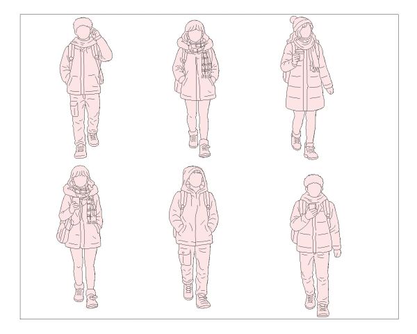 Free AutoCAD Isometric Editable Drawings for Teenagers Winter Elevation in Walking - 2