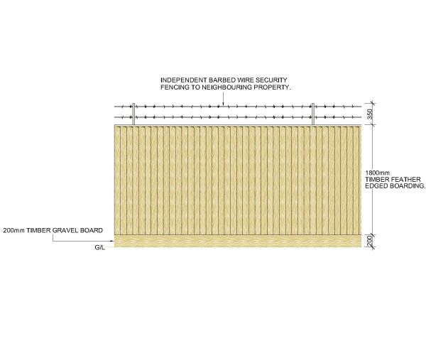 Timber-Feather-Edge-Fence--Model Detail. CAD block in DWG format free download.