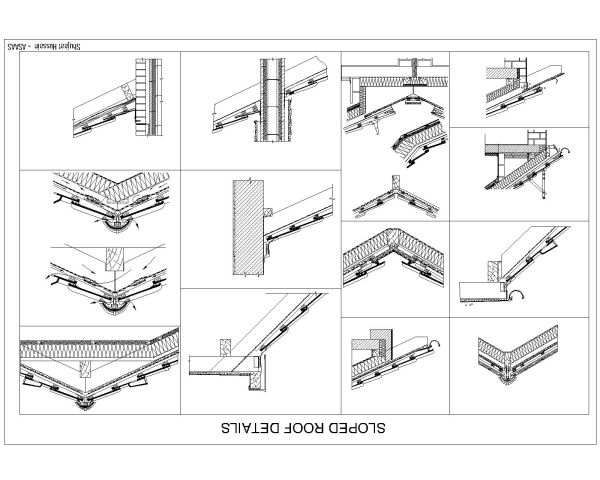 Free AutoCAD 2D Editable Drawings for Tinny & Sloping Roof House complete drawing set - 11