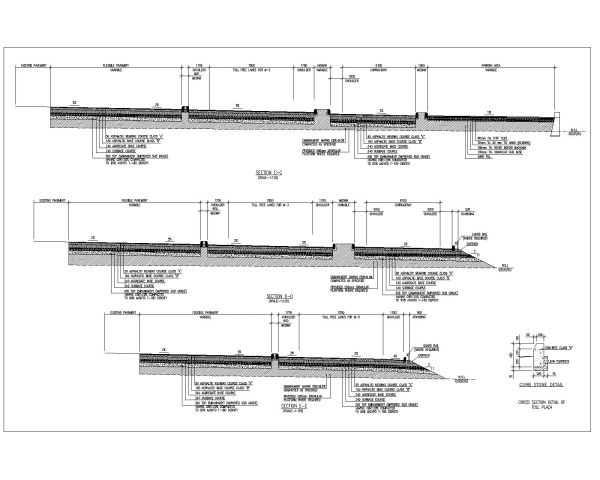TOLL PLAZA design Section-2 for 5-Lane traffic. CAD block in DWG format free download.