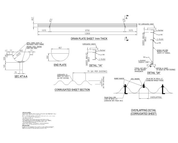 TOLL PLAZA TRUSS OVERLAPING DETAILS. CAD block in DWG format free download.