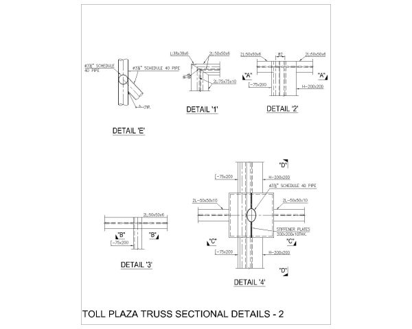TOLL PLAZA FOUNDATION Detailed Section-2. CAD block in DWG format free download.