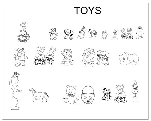 Toy Group for Childrens Type-1. CAD block in DWG format free download.