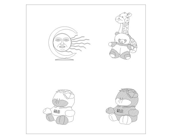 Toys Symbols for Childrens Type-2. CAD block in DWG format free download.