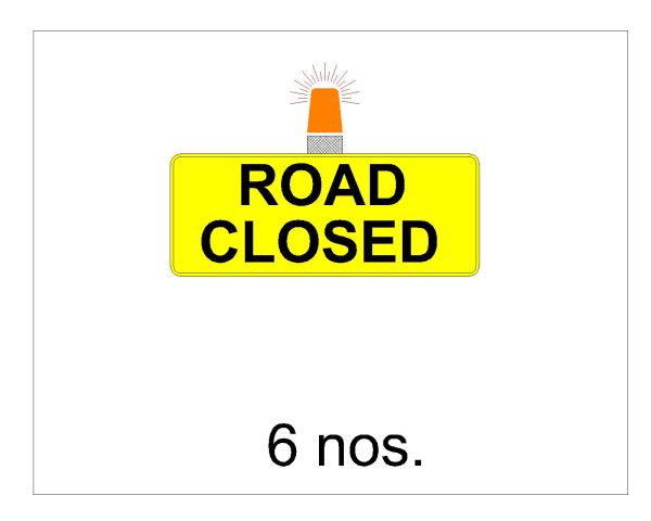 Free AutoCAD 2D Editable Drawings for Traffic Diversion for Detour Area Sign Boards- 16