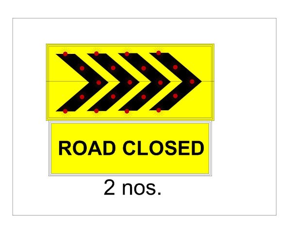 Free AutoCAD 2D Editable Drawings for Traffic Diversion for Detour Area Sign Boards- 18